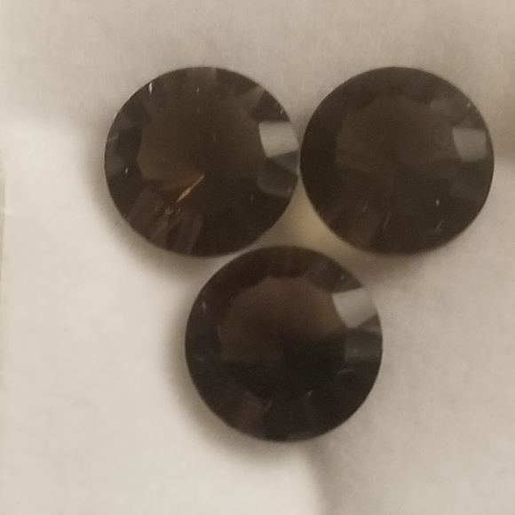 Lot of 3 Genuine Smokey Quartz 10ctw - Picture 3 of 4